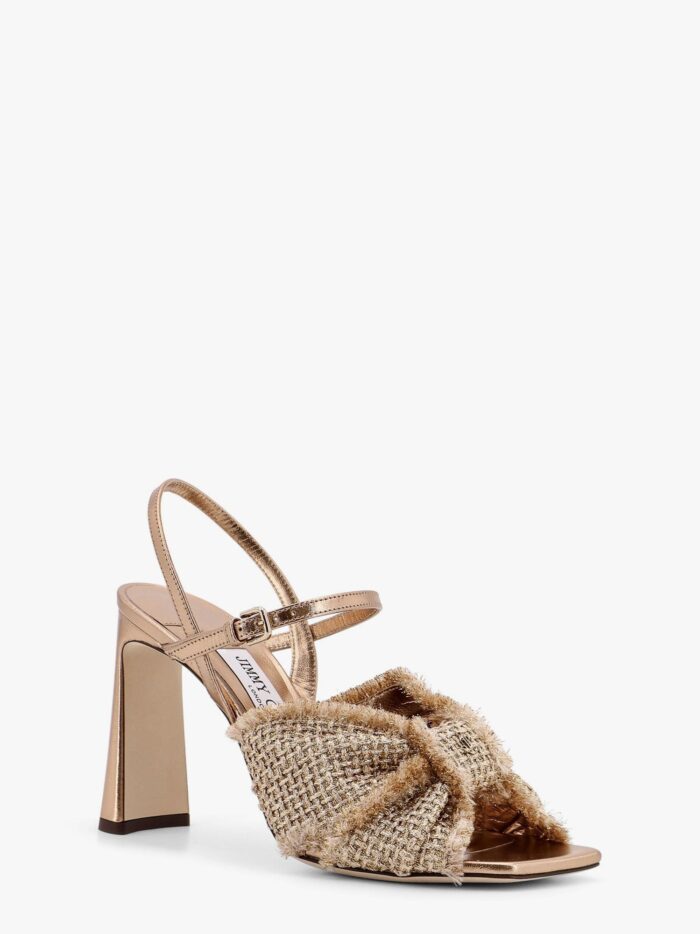 Jimmy Choo Annika Leather And Rafia Sandals