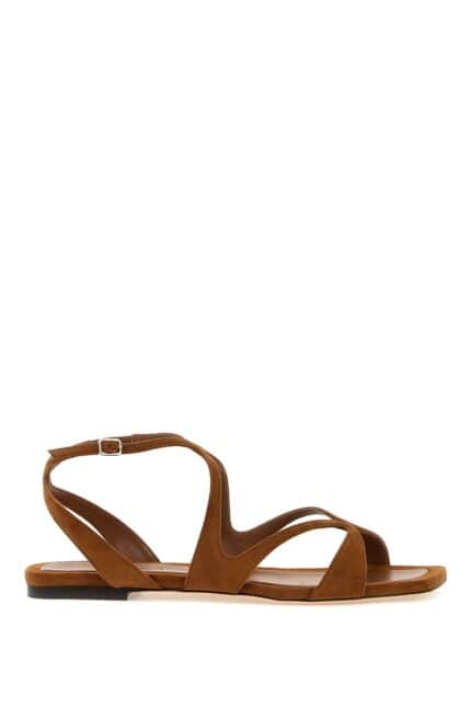 JIMMY CHOO Ayla Flat Suede Leather Sandals