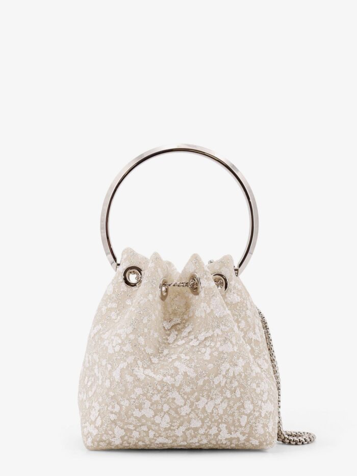 Jimmy Choo Bon Bon Mesh Bucket Bag With Micro Sequins