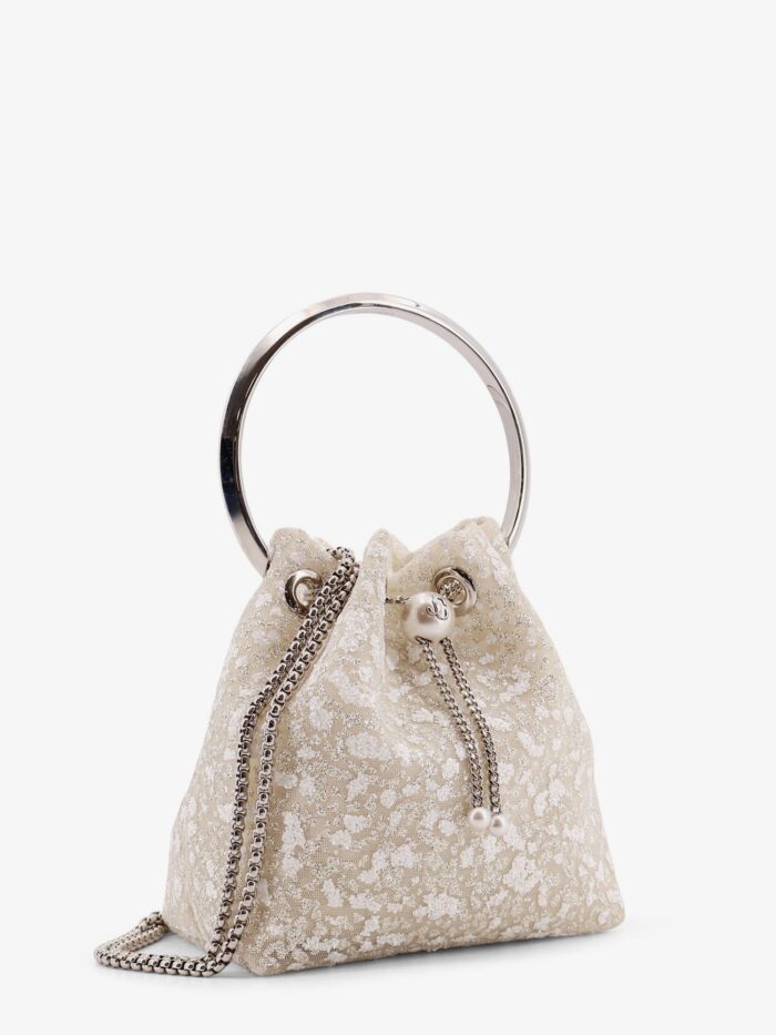Jimmy Choo Bon Bon Mesh Bucket Bag With Micro Sequins