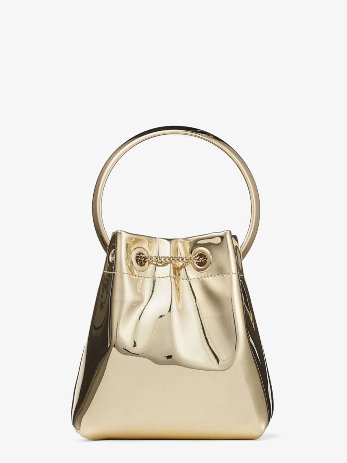 Jimmy Choo Bon Bon Metallic Leather Bucket Bag