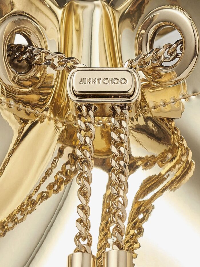 Jimmy Choo Bon Bon Metallic Leather Bucket Bag