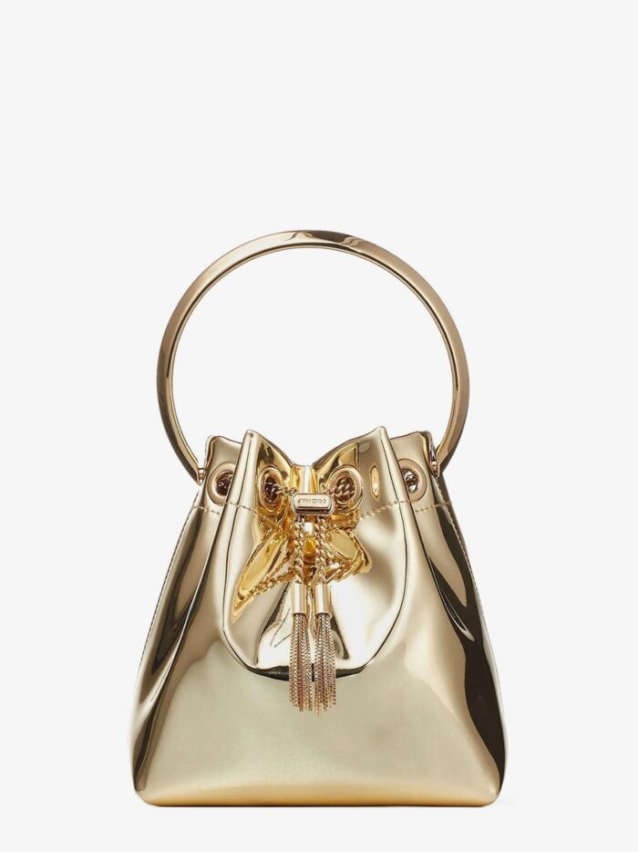 jimmy choo bon bon metallic leather bucket bag Jimmy Choo Bon Bon Metallic Leather Bucket Bag