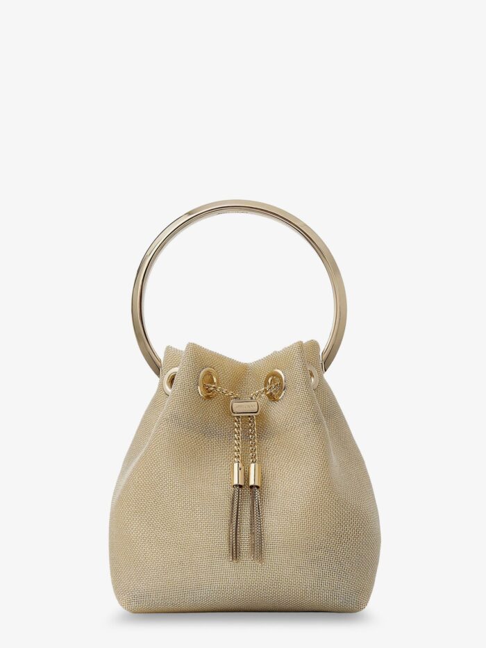 Jimmy Choo Bon Bon Metallic Mesh Bucket Bag