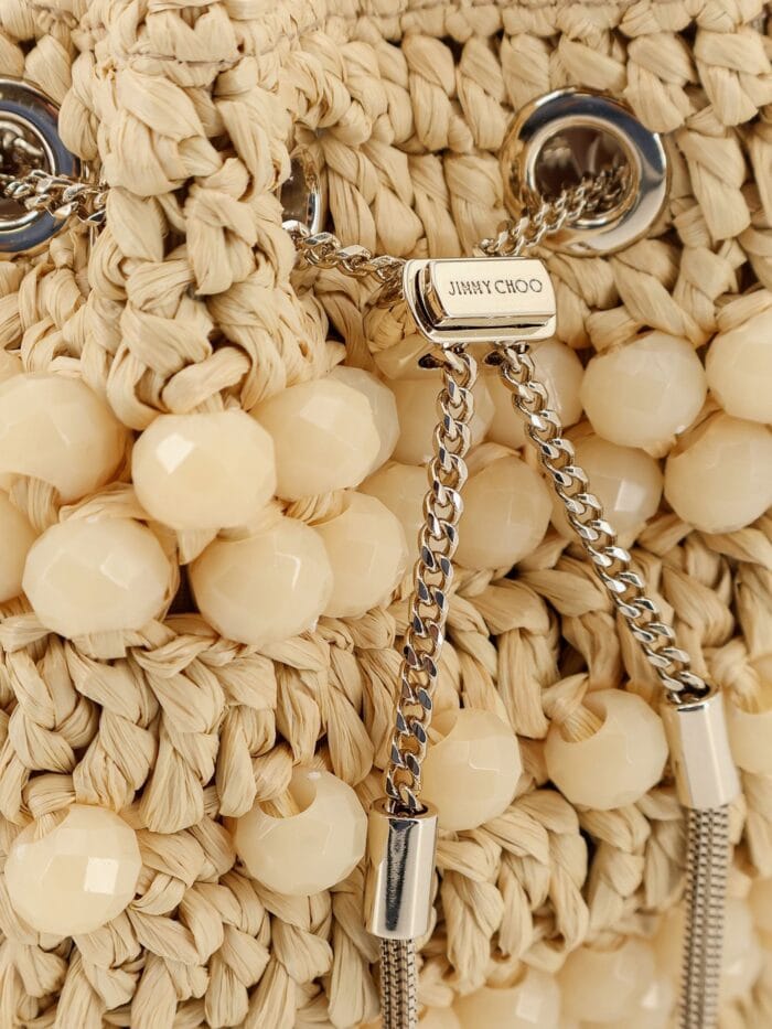 Jimmy Choo Bon Bon Raffia Bucket Bag