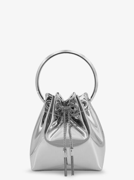 Jimmy Choo Bonbon Bucket Bag In Mirrored Fabric
