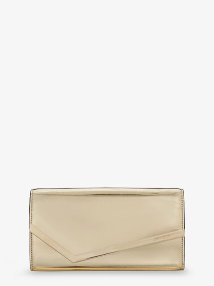 Jimmy Choo Emmie Metallic Leather Clutch