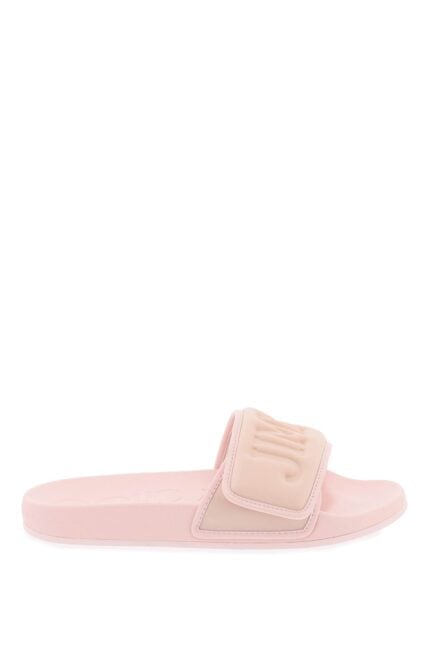 JIMMY CHOO Fitz Slides With Lycra Logoed Bang