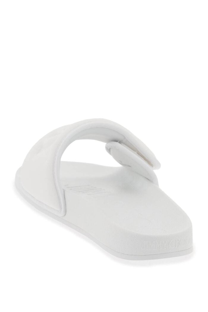 JIMMY CHOO Fitz Slides With Lycra Logoed Bang