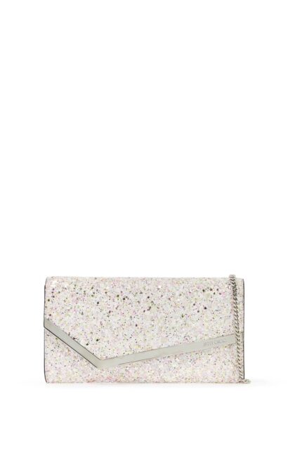 JIMMY CHOO Glittered Fabric Emmie Clutch