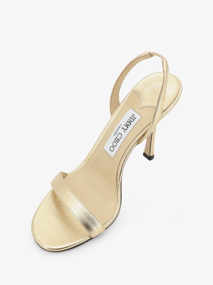 Jimmy Choo Jenn 100 Laminated Leather Sandals