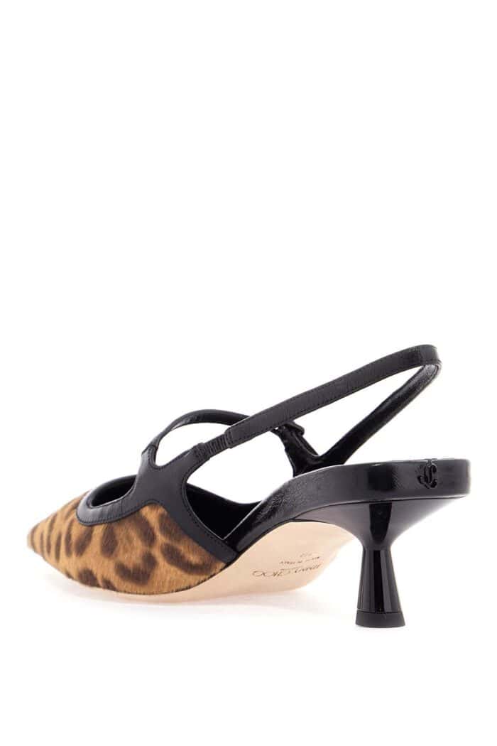 JIMMY CHOO Leopard Print Leather Pumps With 45mm Heel And Pointed Toe