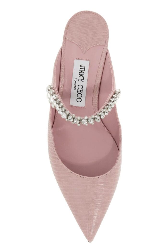 JIMMY CHOO Lizard-embossed Leather Bing 65 Mules