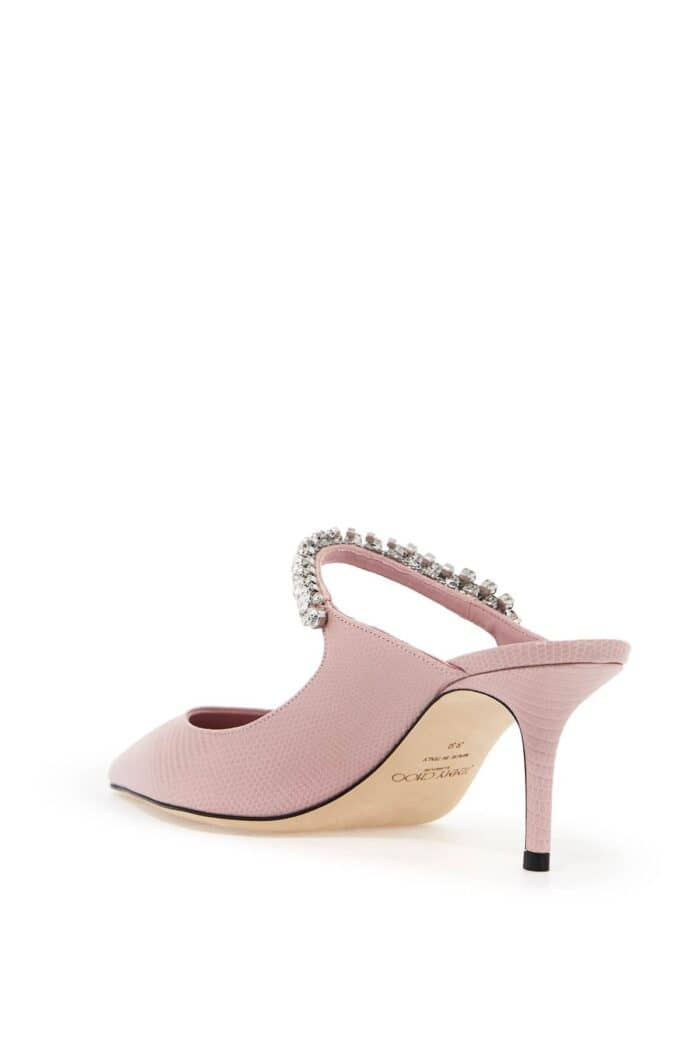 JIMMY CHOO Lizard-embossed Leather Bing 65 Mules