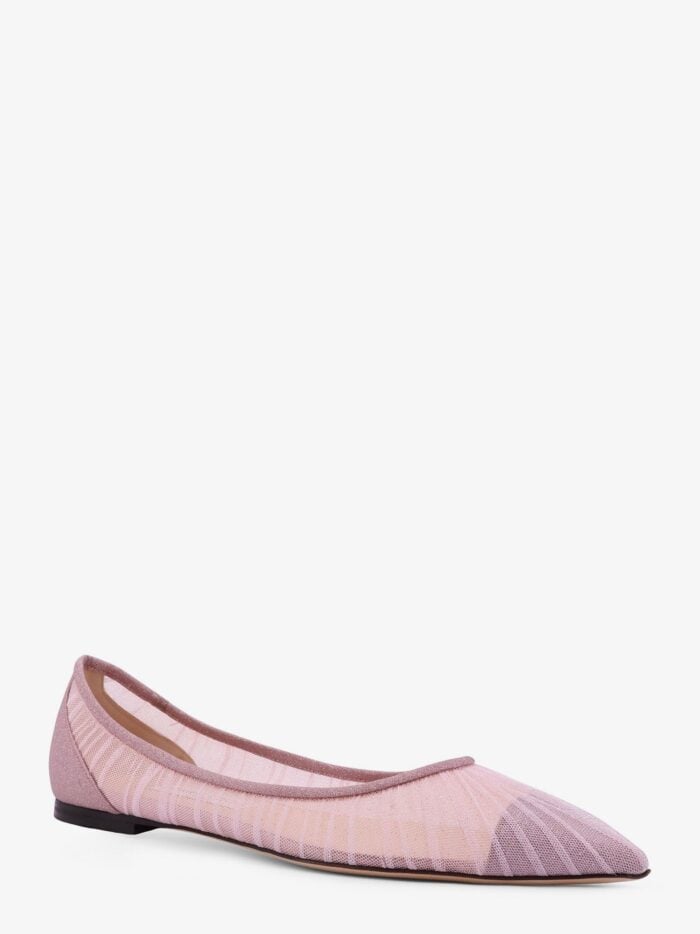 Jimmy Choo Love Flat Glittered Tulle Ballerinas