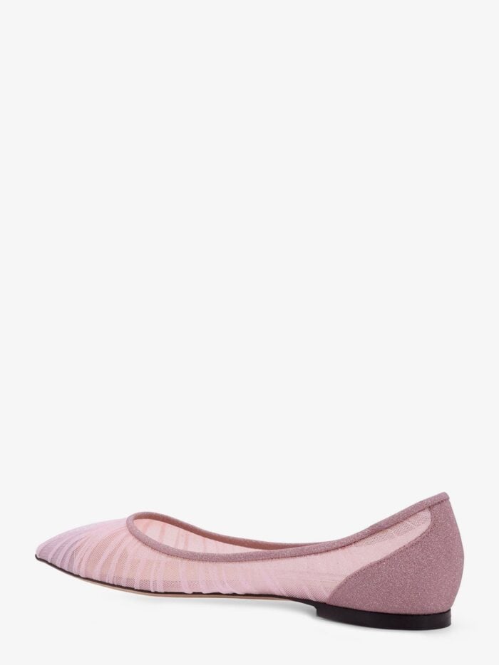 Jimmy Choo Love Flat Glittered Tulle Ballerinas