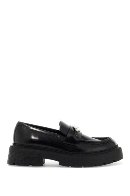 JIMMY CHOO Marlow Leather Loafers In