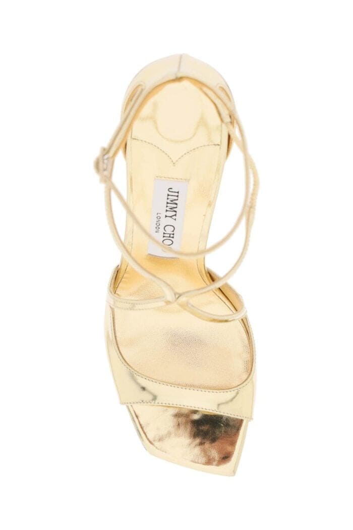 Jimmy Choo Metallic Leather Azia 95 Sandals - Image 3