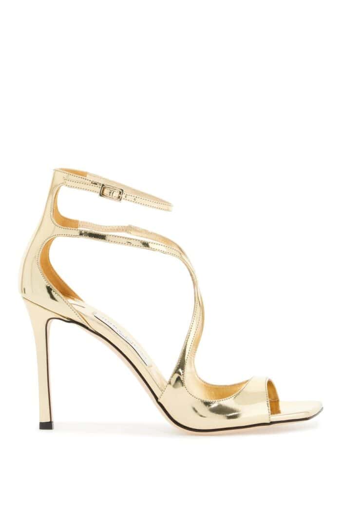 JIMMY CHOO Metallic Leather Azia 95 Sandals