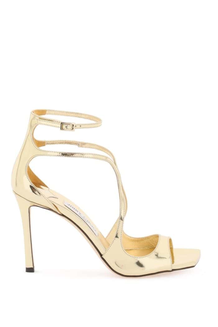 Jimmy Choo Metallic Leather Azia 95 Sandals - Image 2