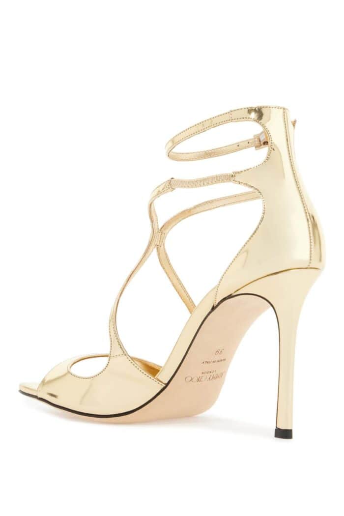 JIMMY CHOO Metallic Leather Azia 95 Sandals