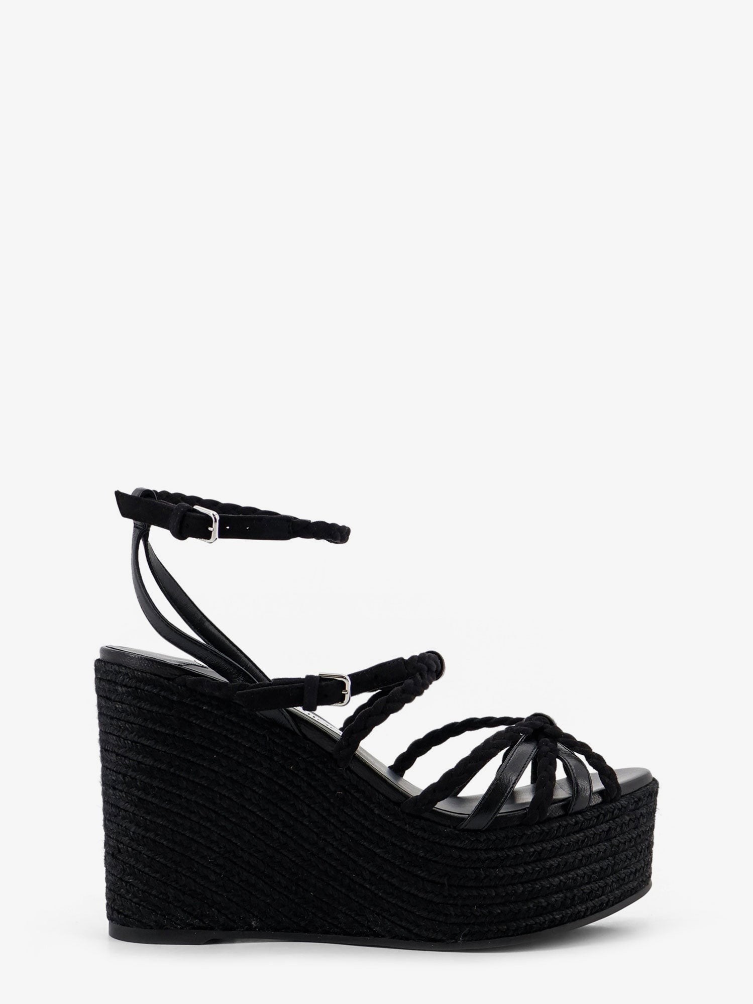 Jimmy Choo Nyra Leather And Raffia Sandals