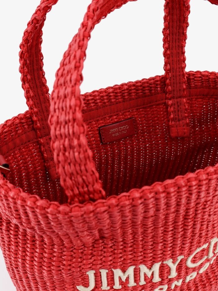 Jimmy Choo Raffia Crossbody Bag With Embroidered Logo On The Front