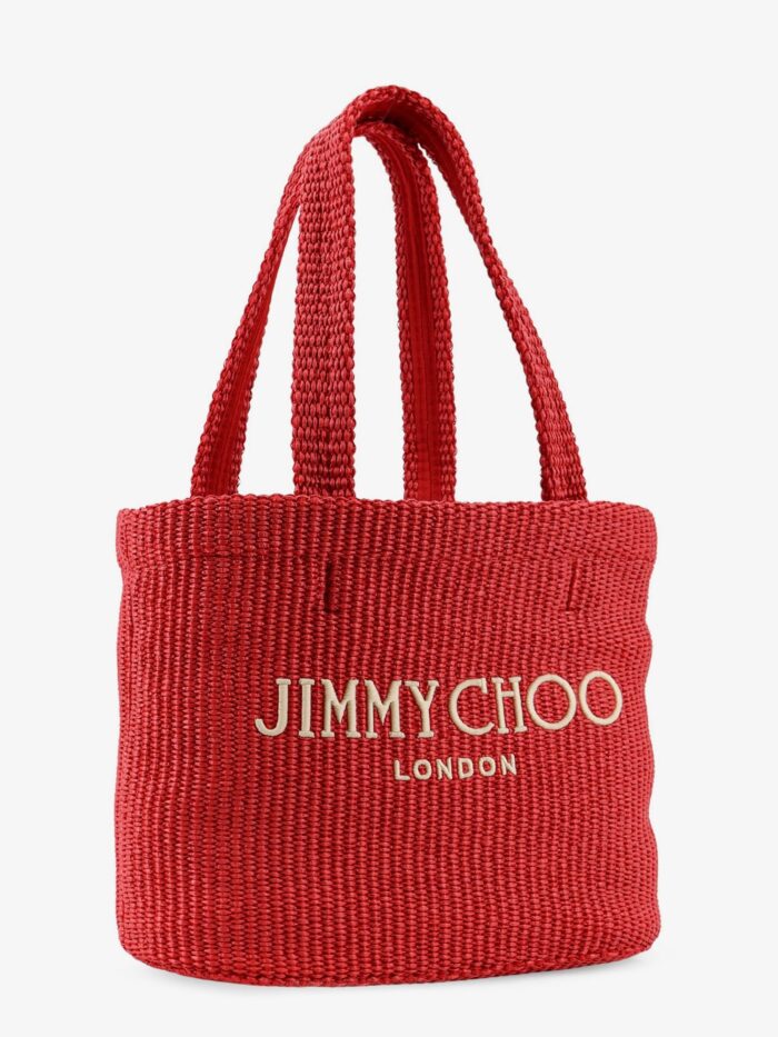 Jimmy Choo Raffia Shopping Bag With Lettering Logo On The Front
