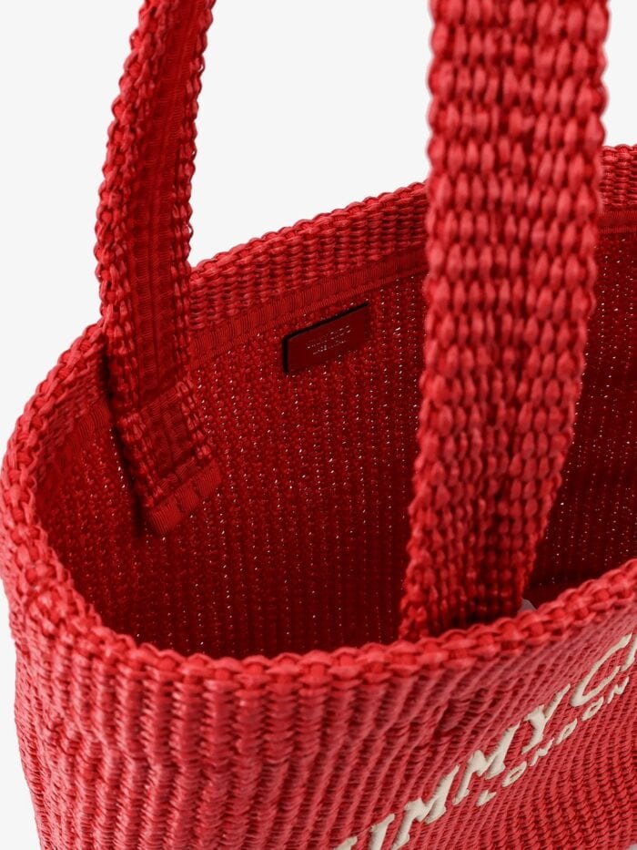 Jimmy Choo Raffia Shopping Bag With Lettering Logo On The Front