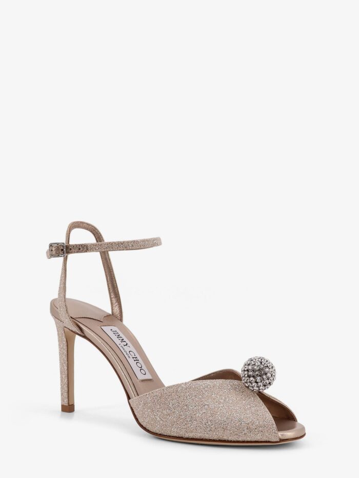 Jimmy Choo Sacora Glitter Effect Leather Sandals