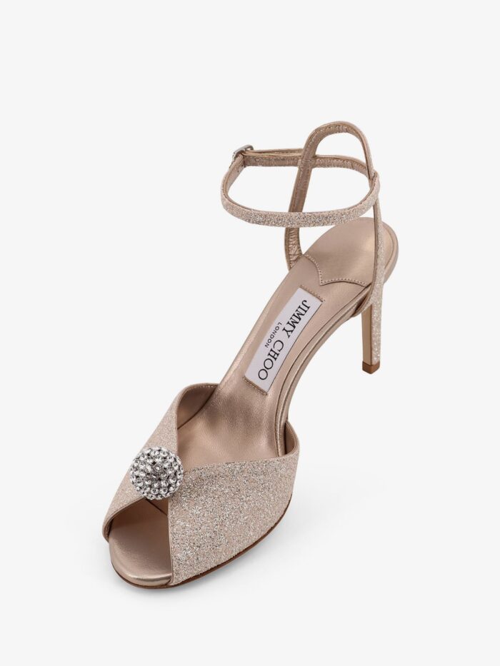 Jimmy Choo Sacora Glitter Effect Leather Sandals