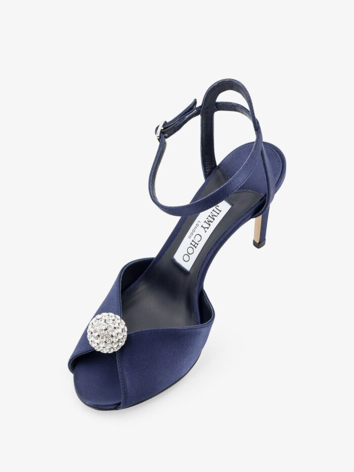 Jimmy Choo Sacora Satin Sandals With Crystal Detail