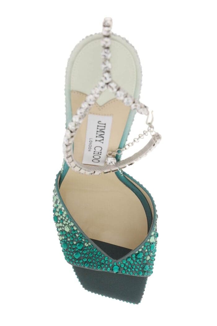 Jimmy Choo Saeda 100 Sandals With Degrad Crystals