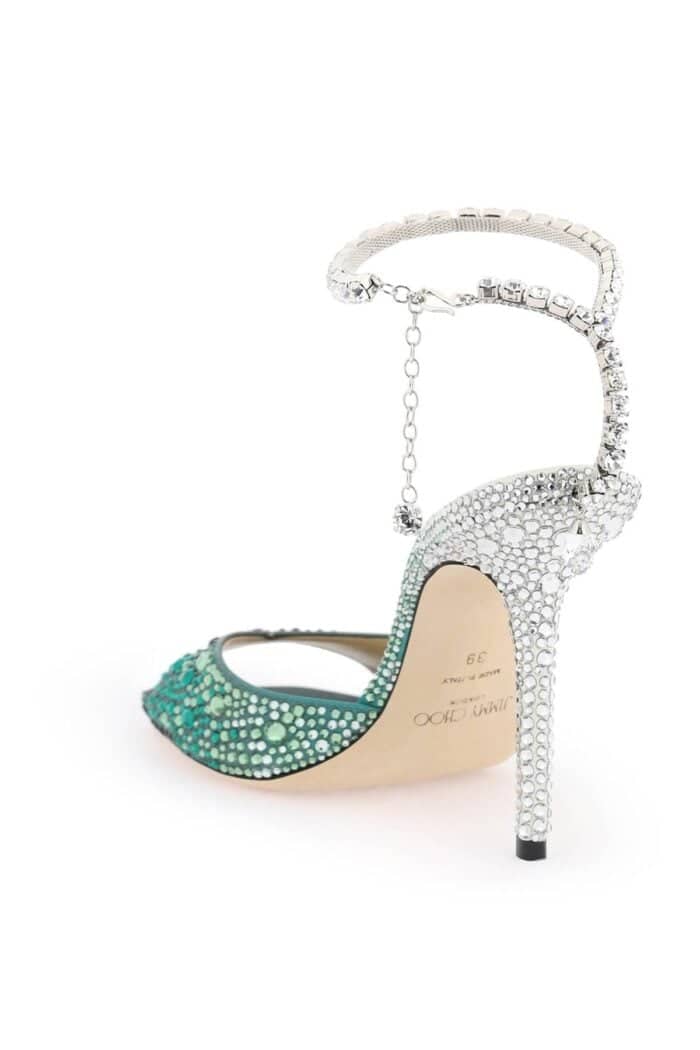 Jimmy Choo Saeda 100 Sandals With Degrad Crystals