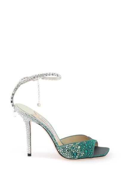 Jimmy Choo Saeda 100 Sandals With Degrad Crystals