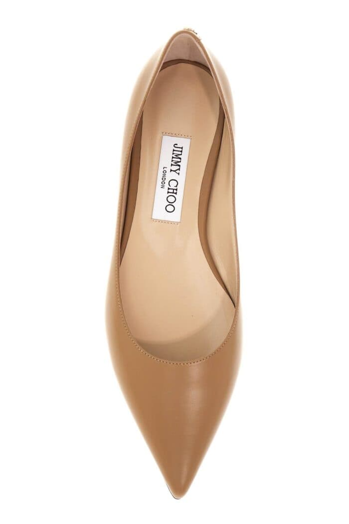 JIMMY CHOO Smooth Leather Love Ballerina Flats