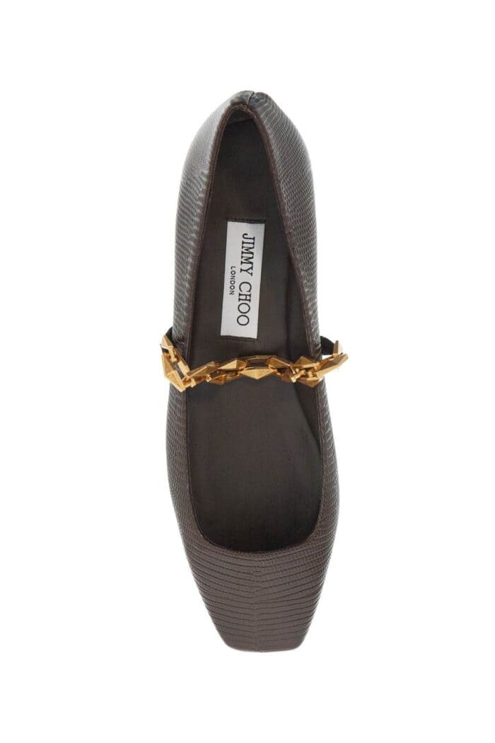 JIMMY CHOO "tilda Lizard Print Leather Baller