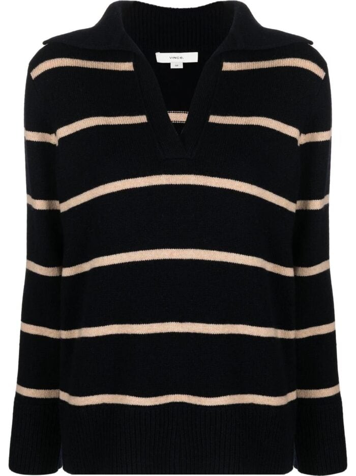 Johny Collar Stripped Sweater