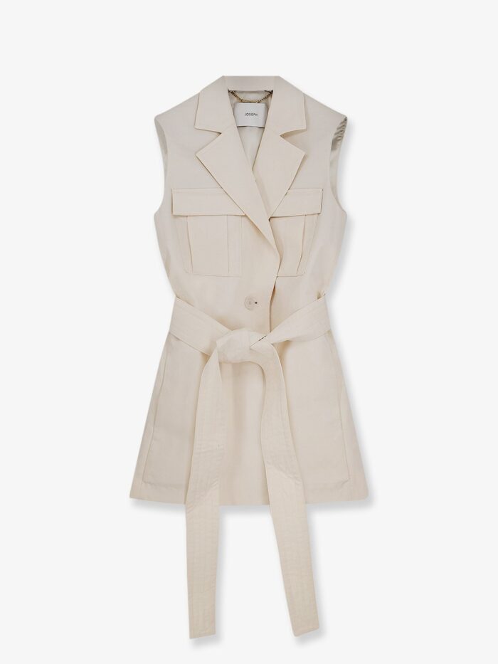 JOSEPH Diafa Sleeveless Cotton And Linen Blazer