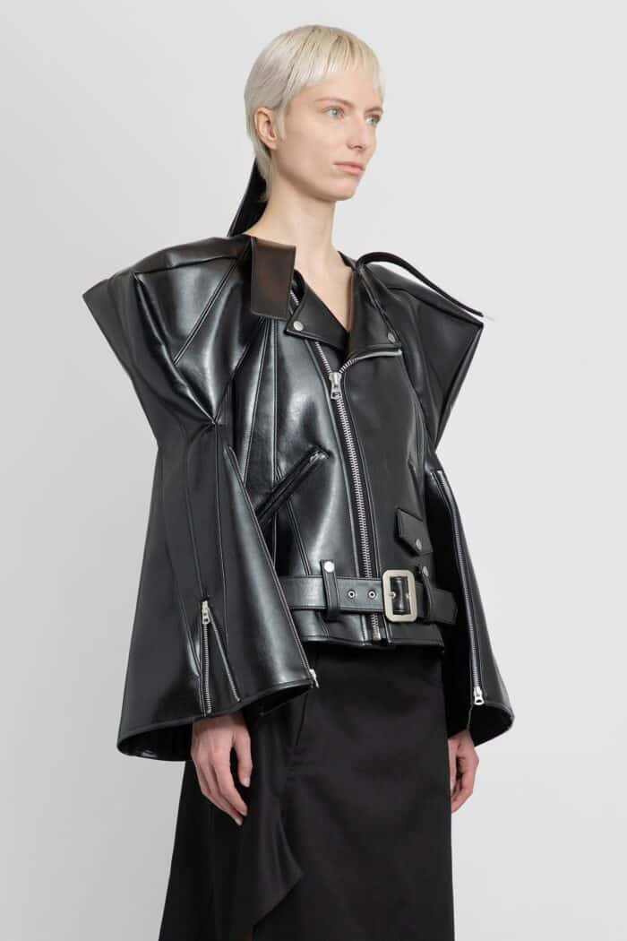 JUNYA WATANABE Sculptural Faux Leather Biker Jacket