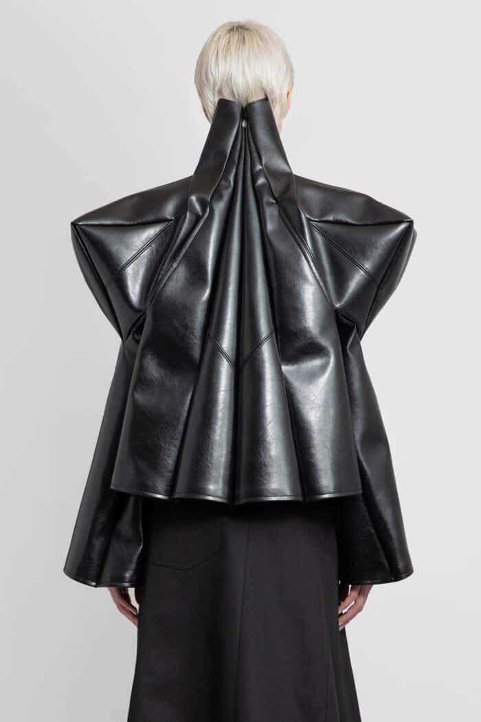 JUNYA WATANABE Sculptural Faux Leather Biker Jacket