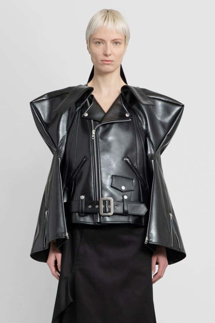 JUNYA WATANABE Sculptural Faux Leather Biker Jacket