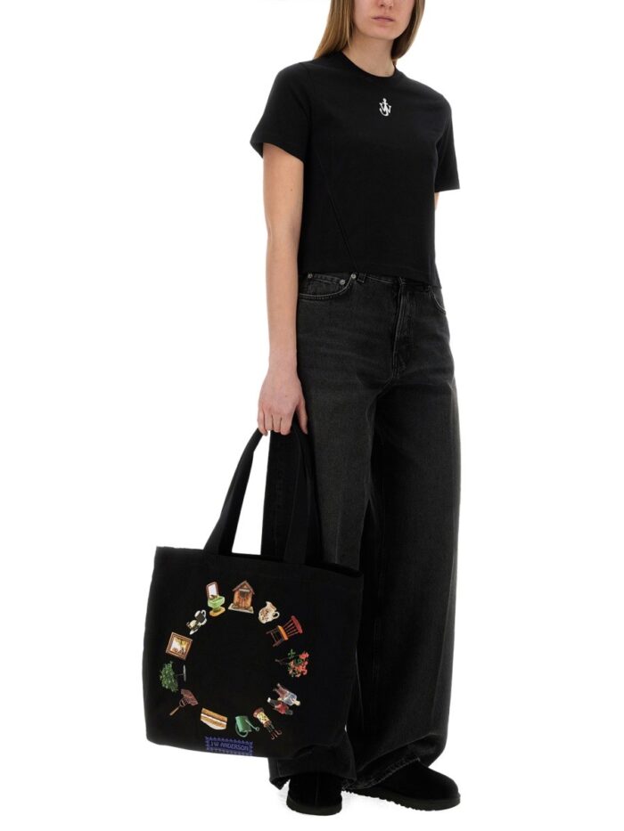 Jw Anderson CROPPED T-SHIRT WITH "ANCHOR JWA" LOGO