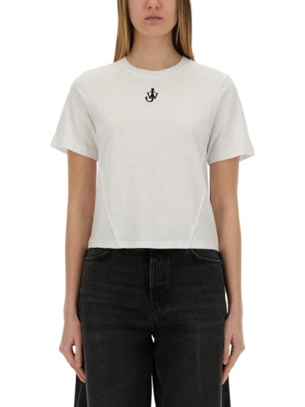 Jw Anderson CROPPED T-SHIRT WITH "ANCHOR JWA" LOGO