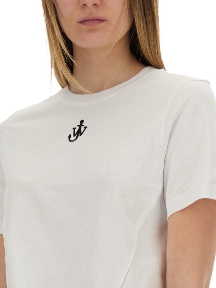 Jw Anderson CROPPED T-SHIRT WITH "ANCHOR JWA" LOGO