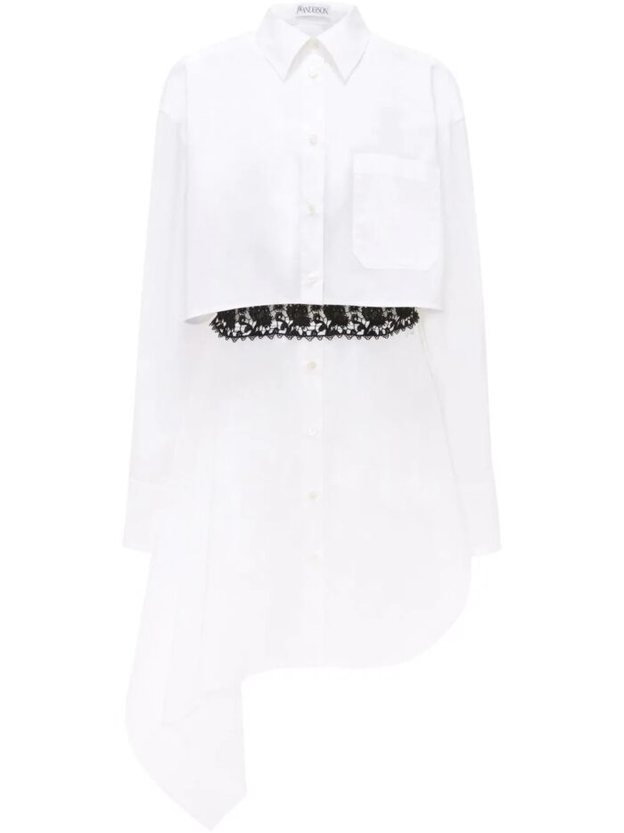 JW ANDERSON LACE INSERT SHIRT DRESS