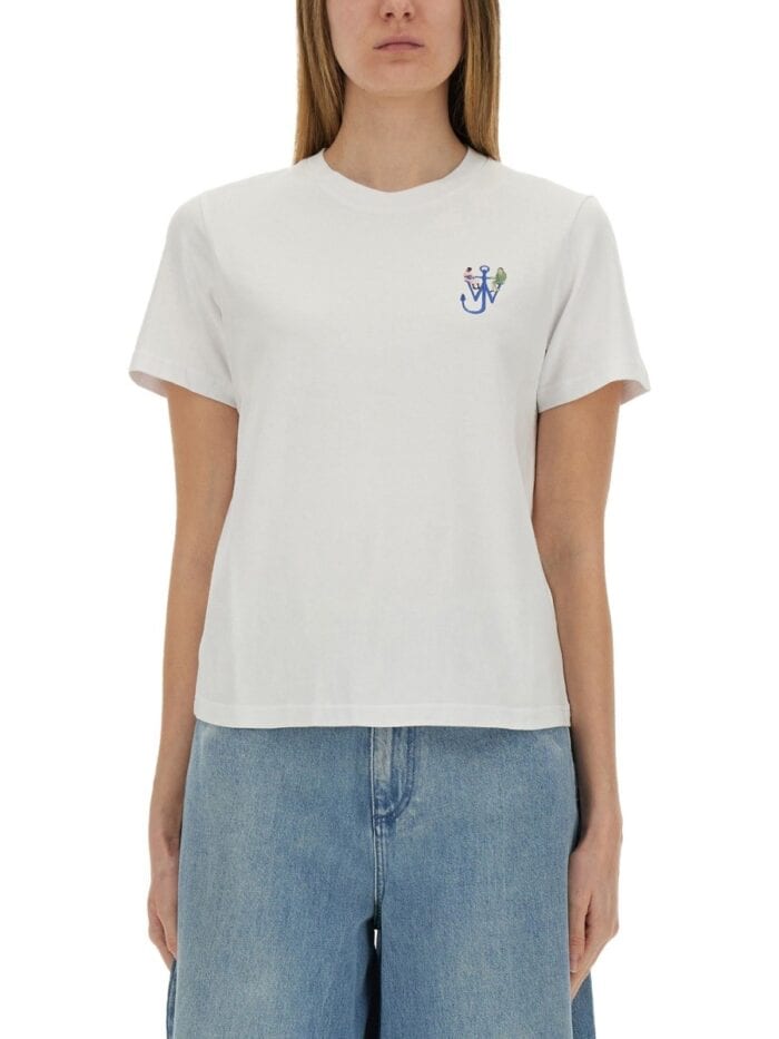 Jw Anderson T-SHIRT WITH LOGO AND PRINT