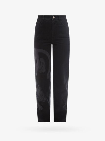 K KRIZIA Black Denim Trouser With Iconic Print