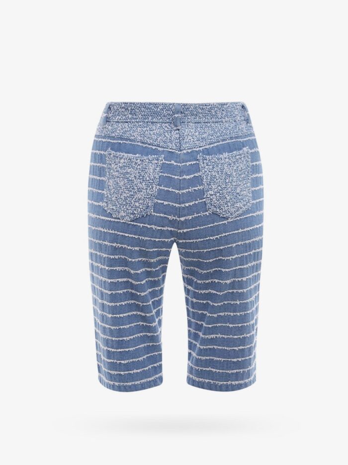 K KRIZIA Denim Bermuda Shorts With Tweed Profiles