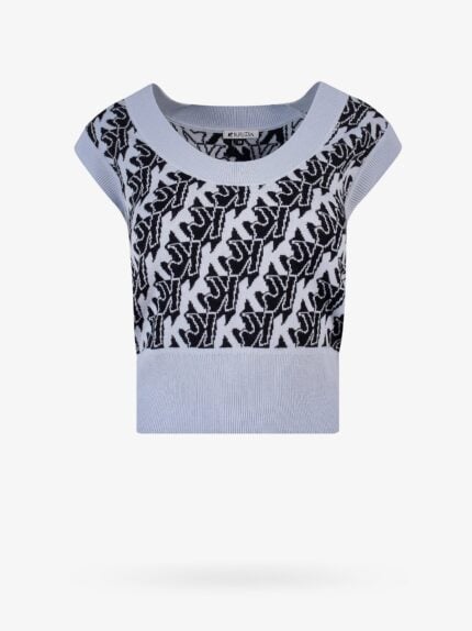 K KRIZIA Wool Vest With All-over Monogram
